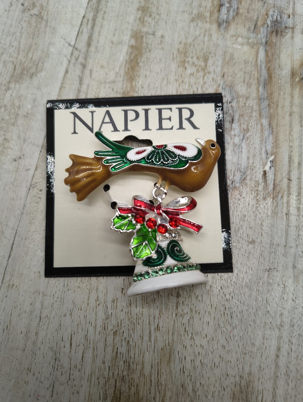 Napier Christmas Bird With Bell Pin